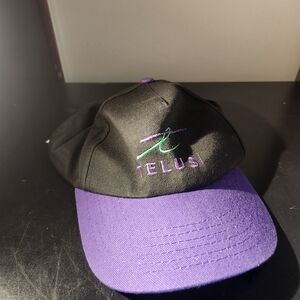 Telus Black & Purple Baseball Cap 90s Y2k